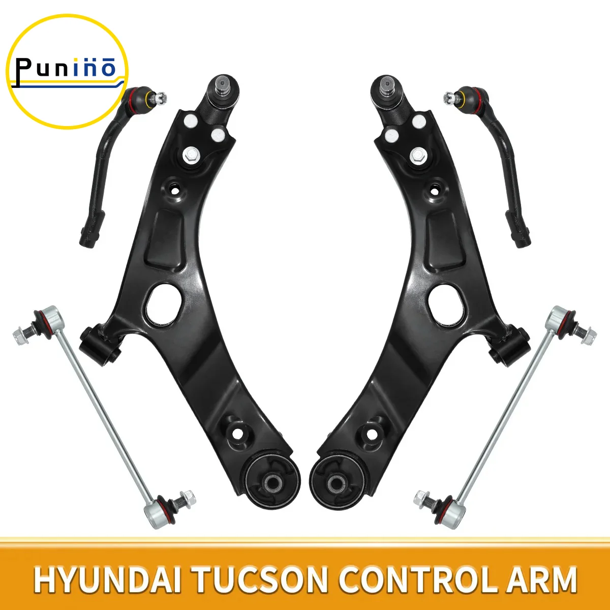 

Punino Front Lower Control Arm Tie Rod End Link 6pcs Suspension Kit for Hyundai Tucson Kia Sportage 2010 2011 2012 2013