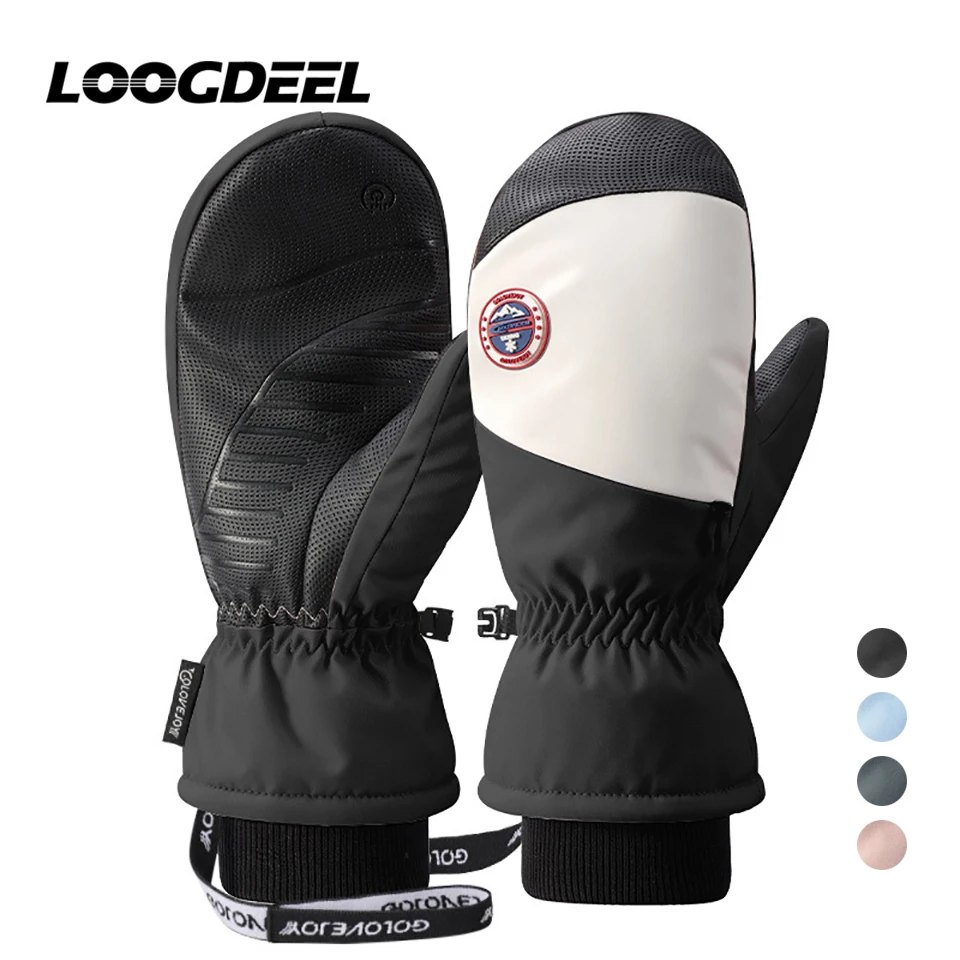 

LOOGDEEL Winter Snowboard Ski Gloves Thickening Warm Anti-slip Touch Screen Waterproof Windproof Cycling Skiing Gloves Unisex