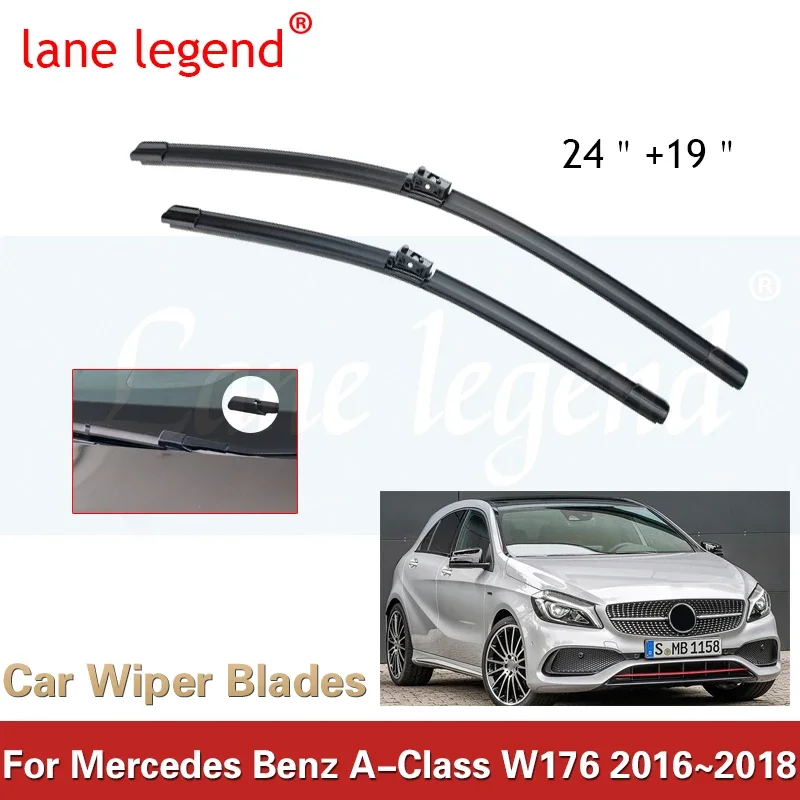 Car Wiper Blades for Mercedes Benz A Class W176 2016~2018 Windscreen Washer Brusdes Accessories A160 A180 A200 A45 2017