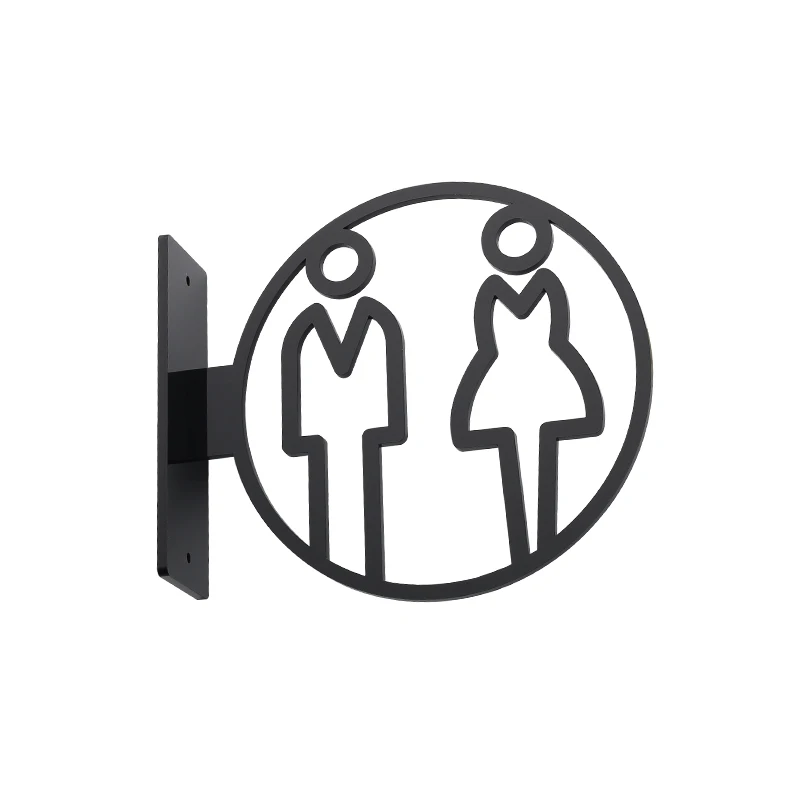 Toilets Plaque Men's and Women's Bathroom Signage Hotel WC Toilet Self-adhesive Signage Side-mounted Restroom Reminder Public