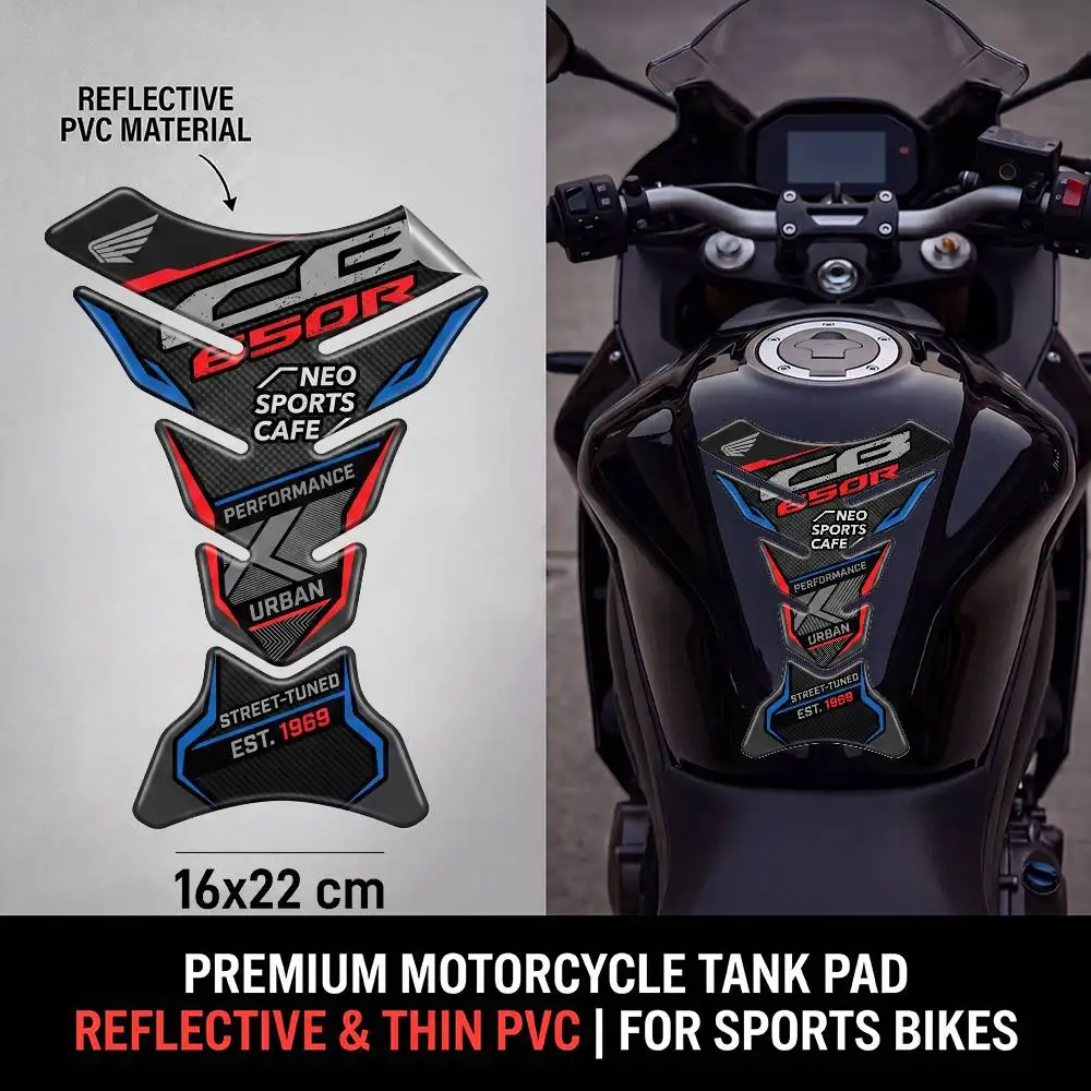FOR HONDA Motorcycle PVC Tank Pad Tank Cap Protector Racing Sticker Universal