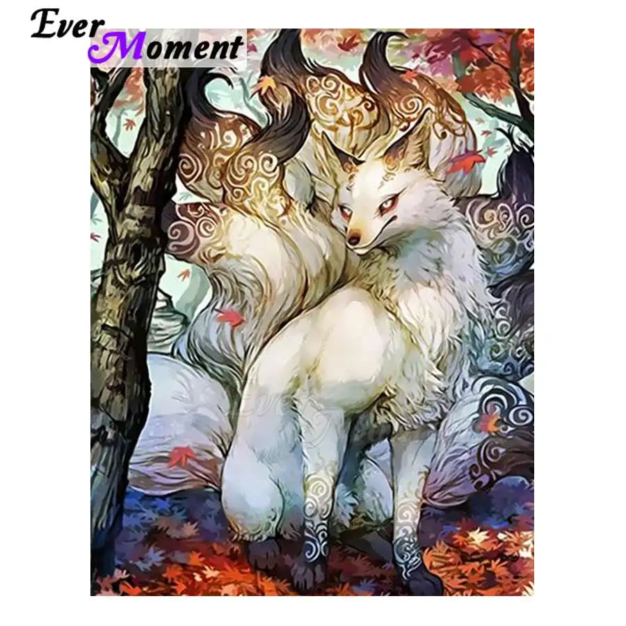 

Алмазная картина Ever Moment, изображение лисы, мозаика со стразами, полная квадратная дрель, вышивка крестиком, декор для алмазной вышивки ASF1416