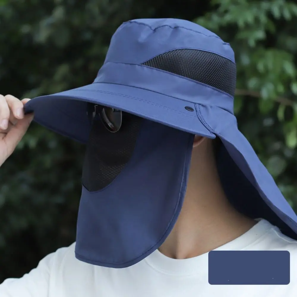 

Multi-function Wide Brim Bucket Hat Sunscreen Neck Flap Caps Mask Set Sun Fishing Caps Visor Sun Hat Unisex