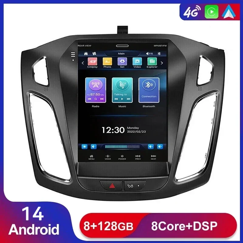 

Android 14 Car GPS Navi For Ford Focus 3 Mk 3 2011-2019 Radio Stereo Multimedia Player Vertical Tesla Screen BT 2 DIN Head Unit