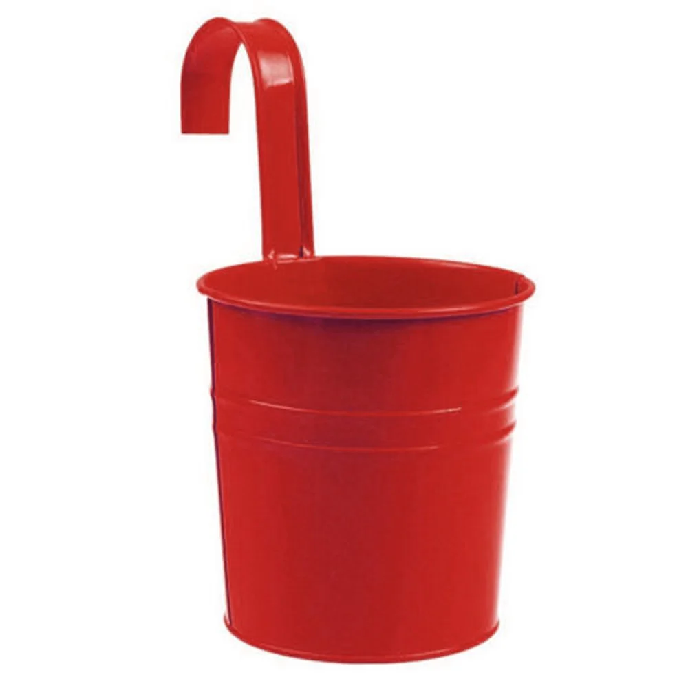 Metal Iron Flower Pots with Hook for Wall Hanging Tin Baskets Bucket for Herb Plants Suitable for Indoor and Outdoor Use