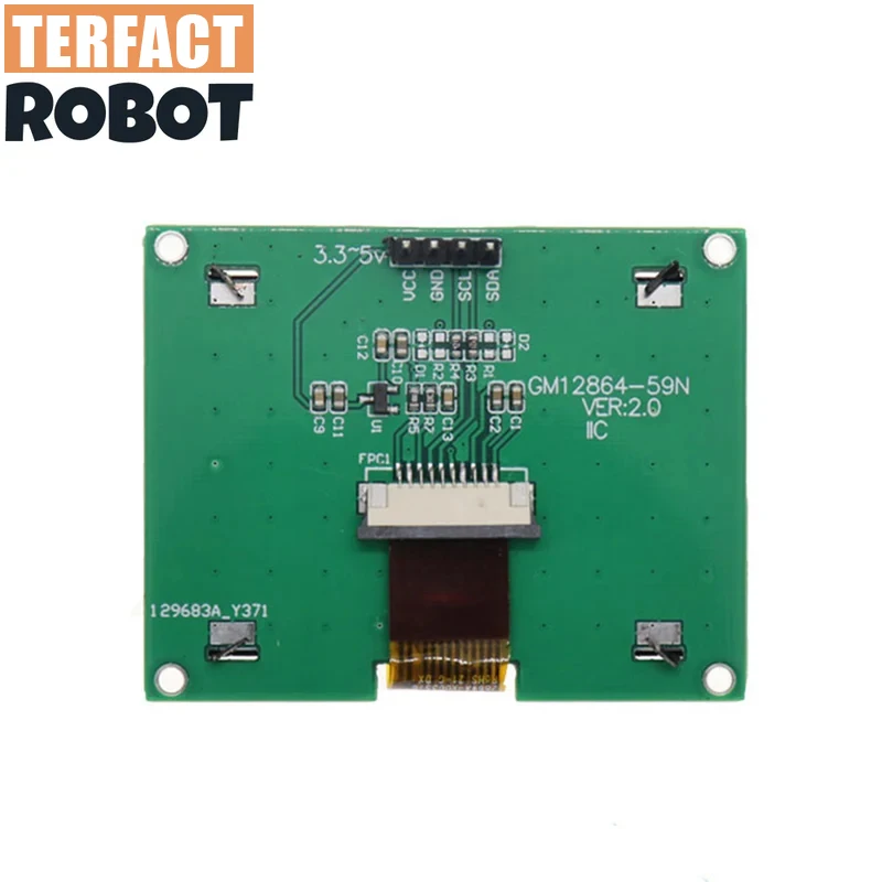 TERFACT 12864-59N IIC 4P LCD Module  I2C ST7567S COG Graphic Display Screen Board LCM Panel 128x64 Dot Matrix Screen