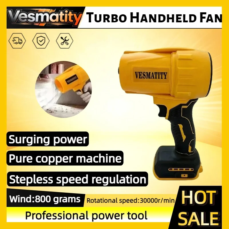 Air Blower 30000RPM Brushless Cordless Turbo Handheld Violent Fan Dryer 20V Rechargeable Dust Blowing Tool For Dewalt Battery