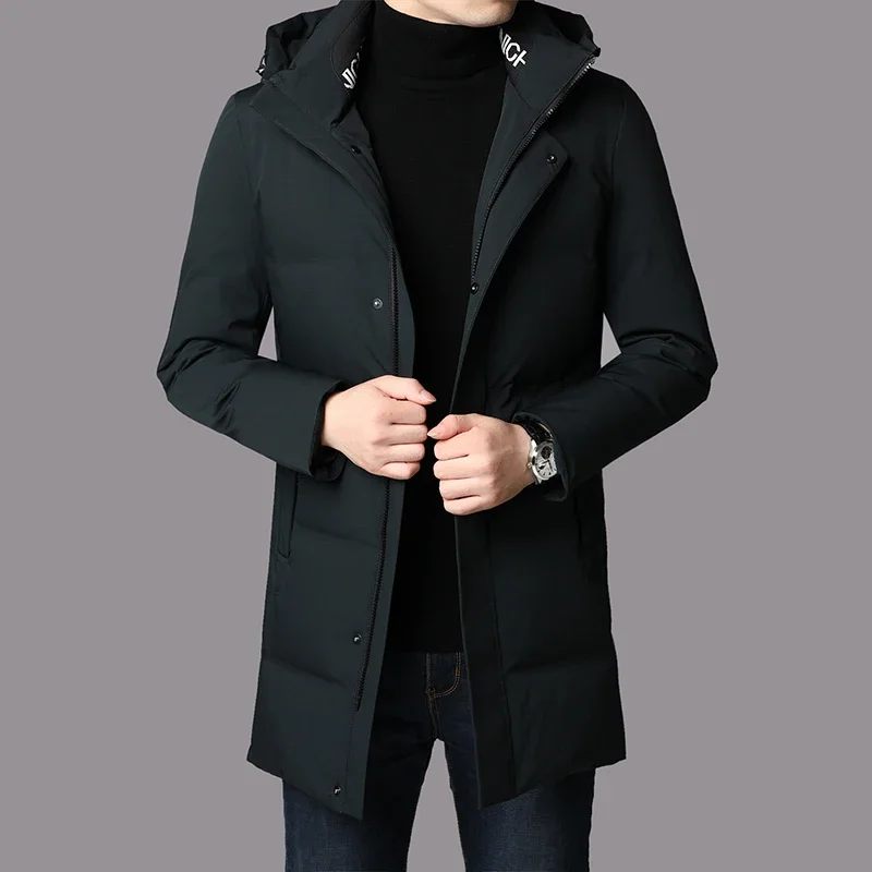 Designer Clothes Men Luxury Hooded Long Down Jacket Duck Male Padding 2024 Warm Man Winter Coat Padded Jacket Casual Sack