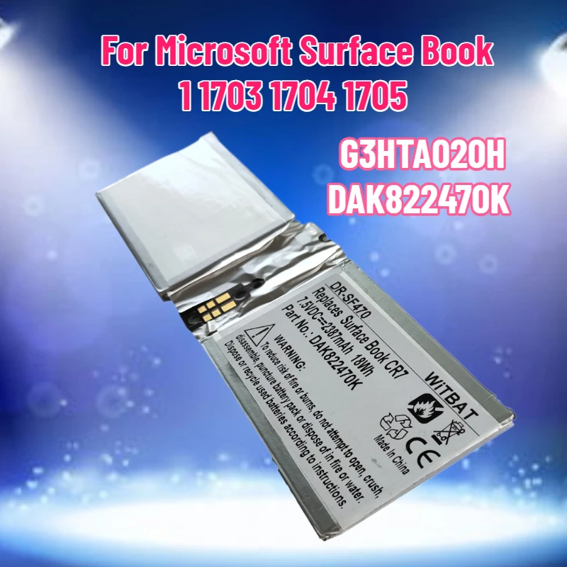 G3HTA020H Laptop Battery For Microsoft Surface Book 1 1703 1704 1705 7.5V 2387MAH DAK822470K