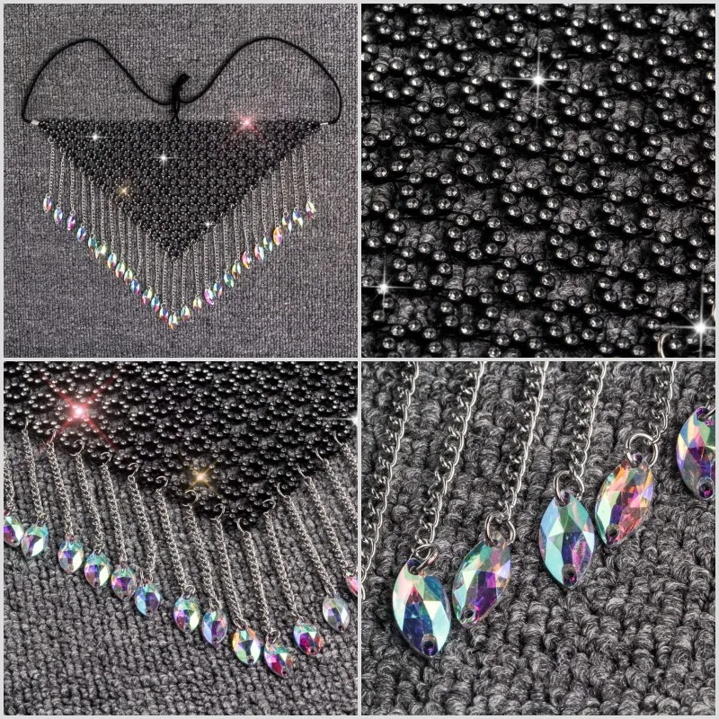 الترتر لامعة حجر الراين شرابة قناع الوجه بلينغ الحجاب قناع معدني كريستال الرقص تأثيري حفلة تنكرية الوجه مجوهرات اكسسوارات