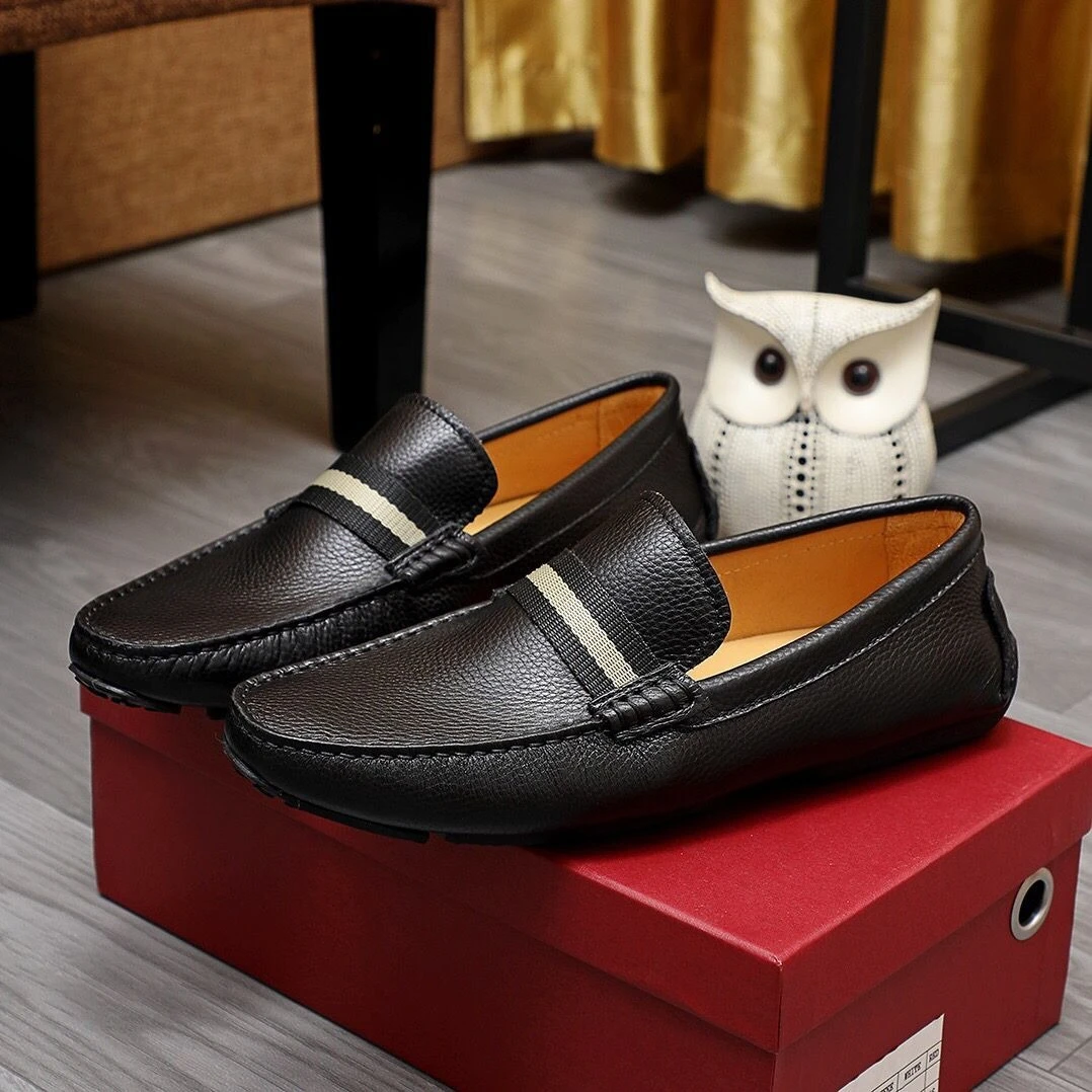 

2025 г., мужские летние модные лоферы, обувь для вождения, обувь без шнуровки из натуральной кожи, мягкая подошва, противоскользящая дышащая повседневная повседневная обувь