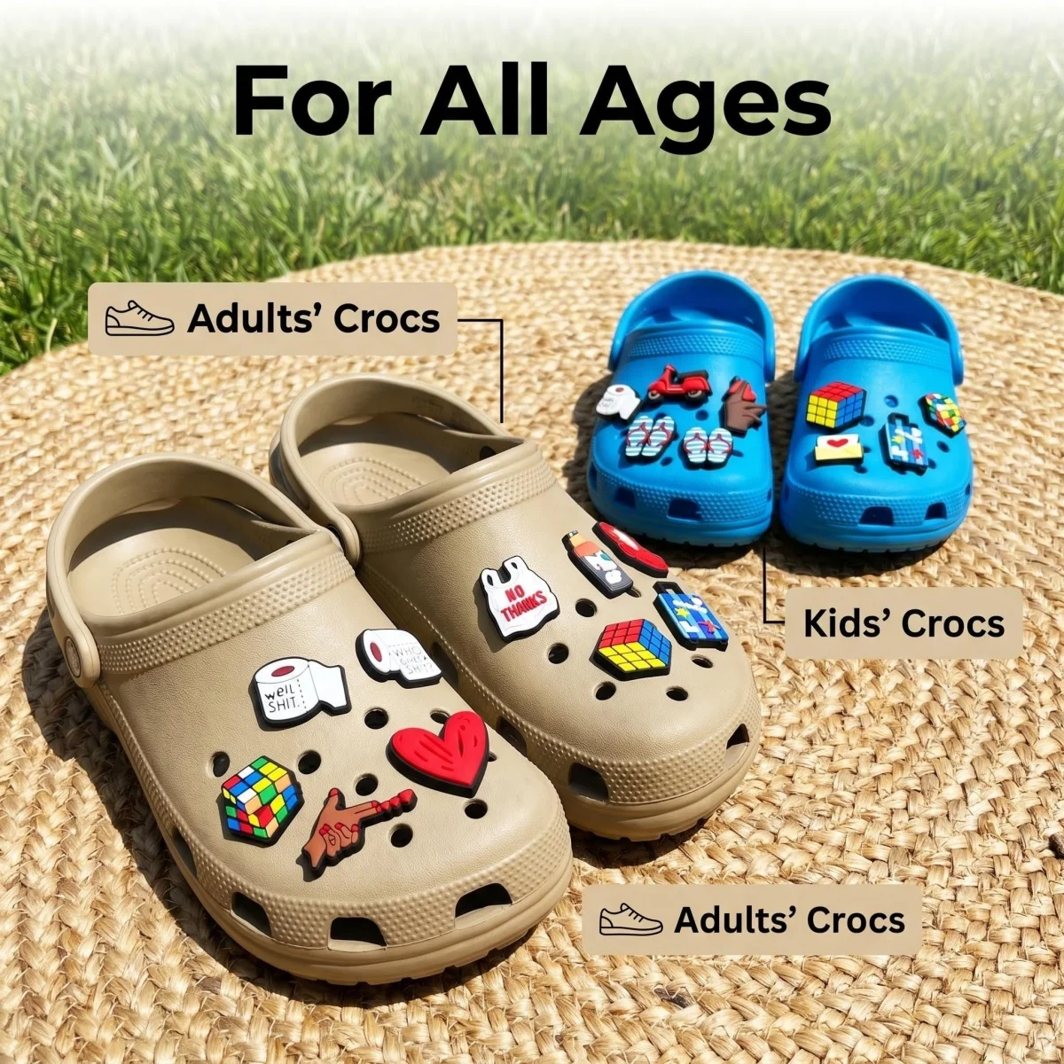1pcs Shoe Decorations Magic Cube DIY Shoes Buckle Whiet Cartoon Plastic Bag Toilet Paper Slider Sandal Charms for All Ages Gifts - zdjęcie 1
