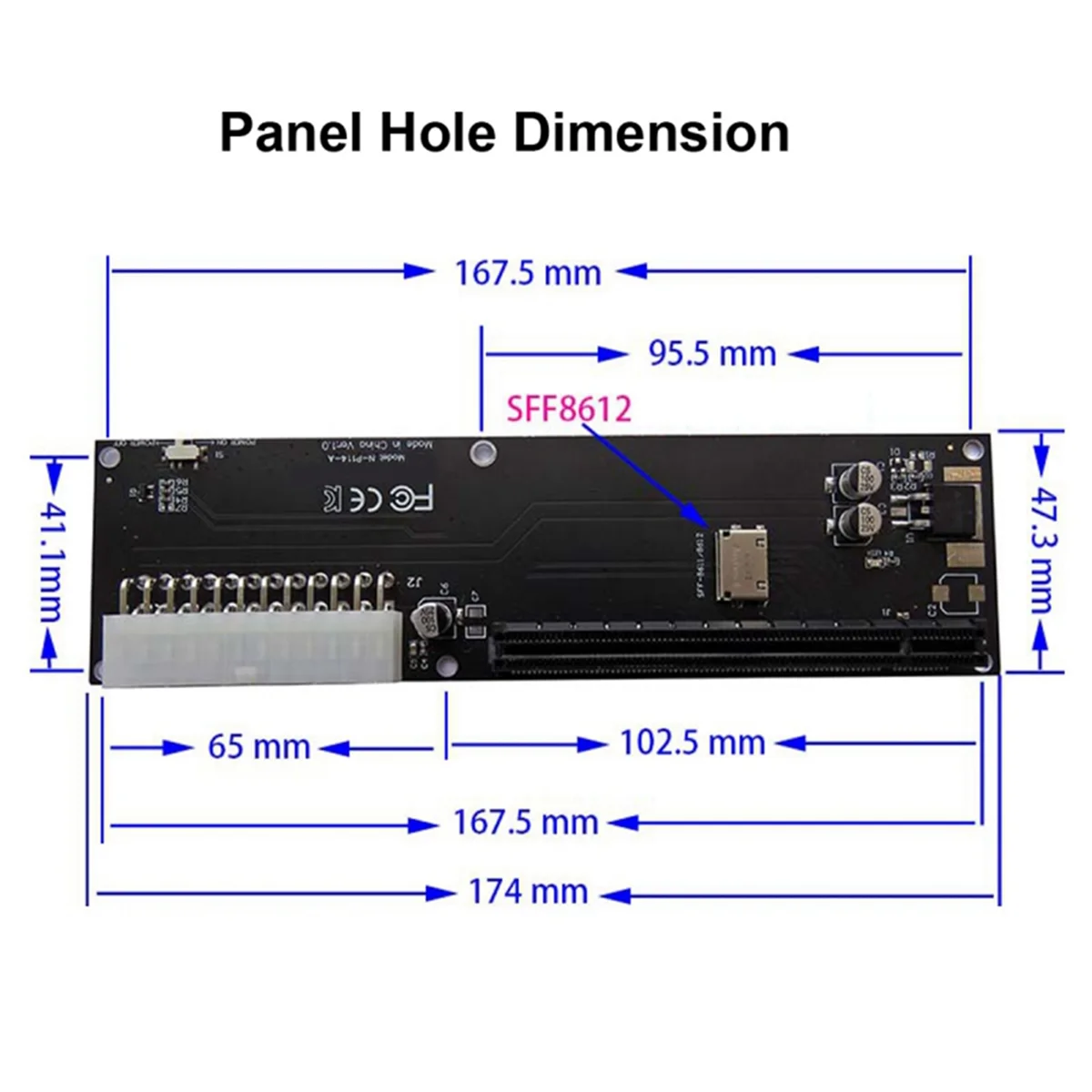 

A52TPCI-E 3.0 M-Key M.2 to Oculink SFF-8612 SFF-8611 Host Adapter for GPD WIN Max2 External Graphics Card SSD