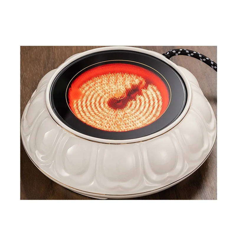 Lotus Shaped Mini Electric Ceramic Tea Stove, Portable Glass Teapot Water Heater for Household Kung Fu Tea Brewing view 5