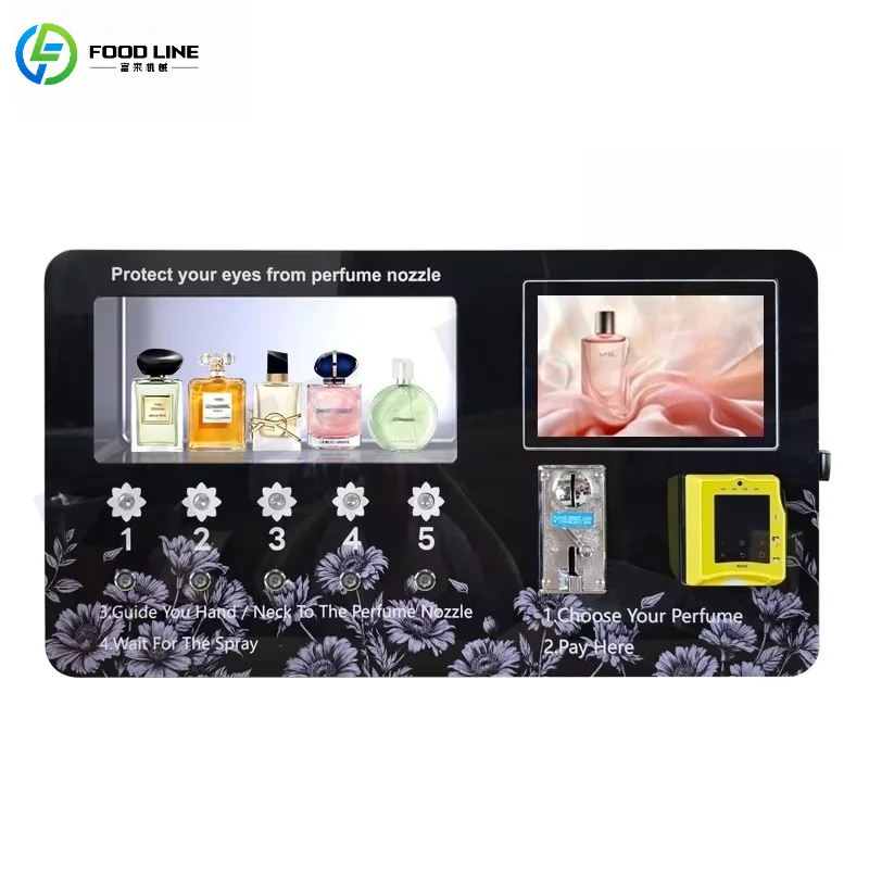 

Customized Smart 24H Wall-Mounted Perfume Vending Machine Touch Screen Advertising Multi-Payment Fragrance Equipment