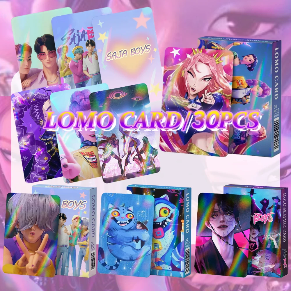 NEW K-POP Demon Hunter Girl Group Holographic Trading Cards Sets 4 styles 30pcs Anime Collectible LOMO Cards K-POP Fans Gifts