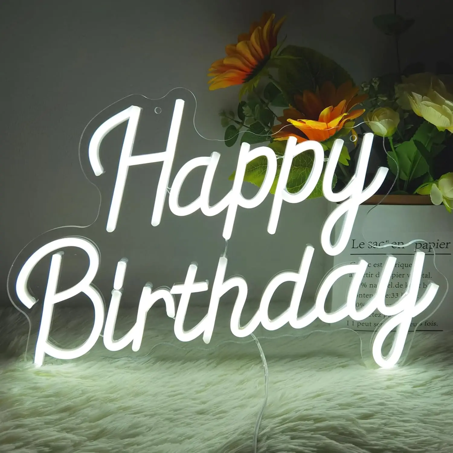 

Happy Birthday Neon Sign Dimmable Neon Light USB Powered Happy Birthday LED Light Up Sign for Party Decoration Gift