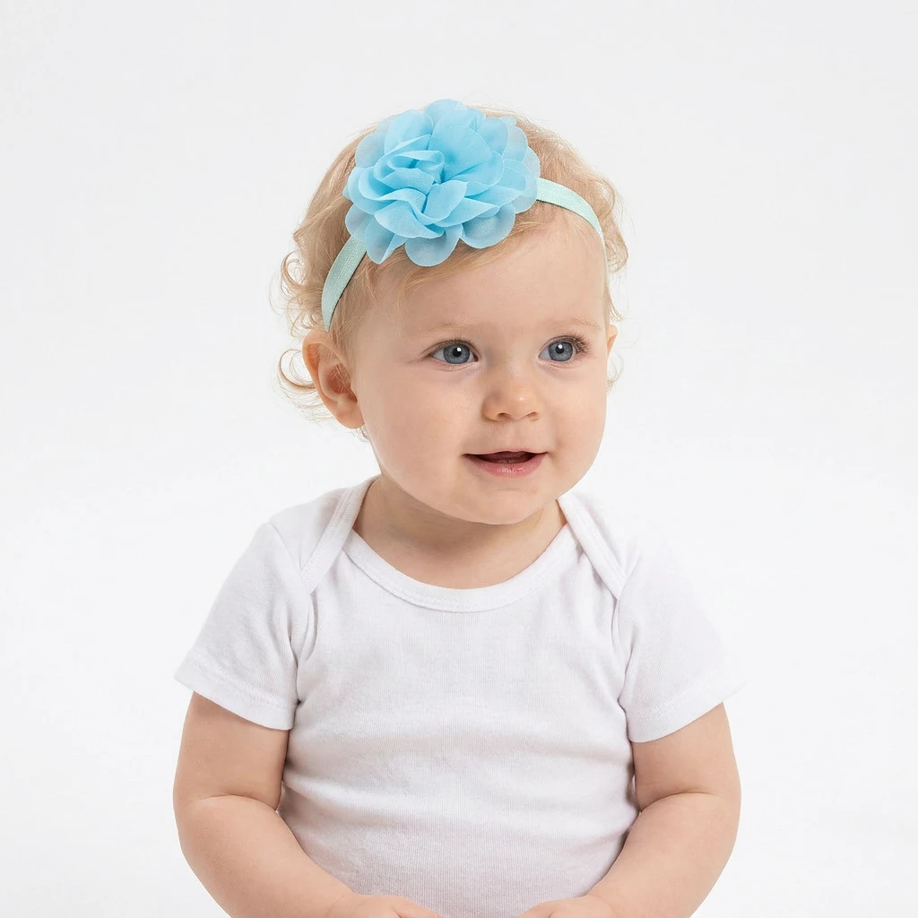 Newborn Baby Flower Headbands Soft Elastic Skinny Hair Accessories for Infants Toddlers Hairband Baby Shower Gift Birthday Party