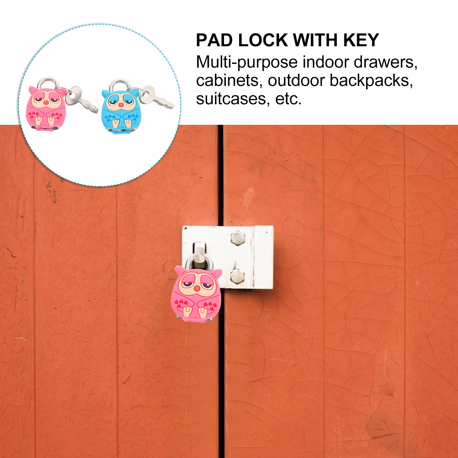 

4pcs Cute Cartoon Animal Padlock Mini Metal Locks Key Suitcase Backpack Diary Jewelry Cabinet Security Zinc Alloy Luggage Locks