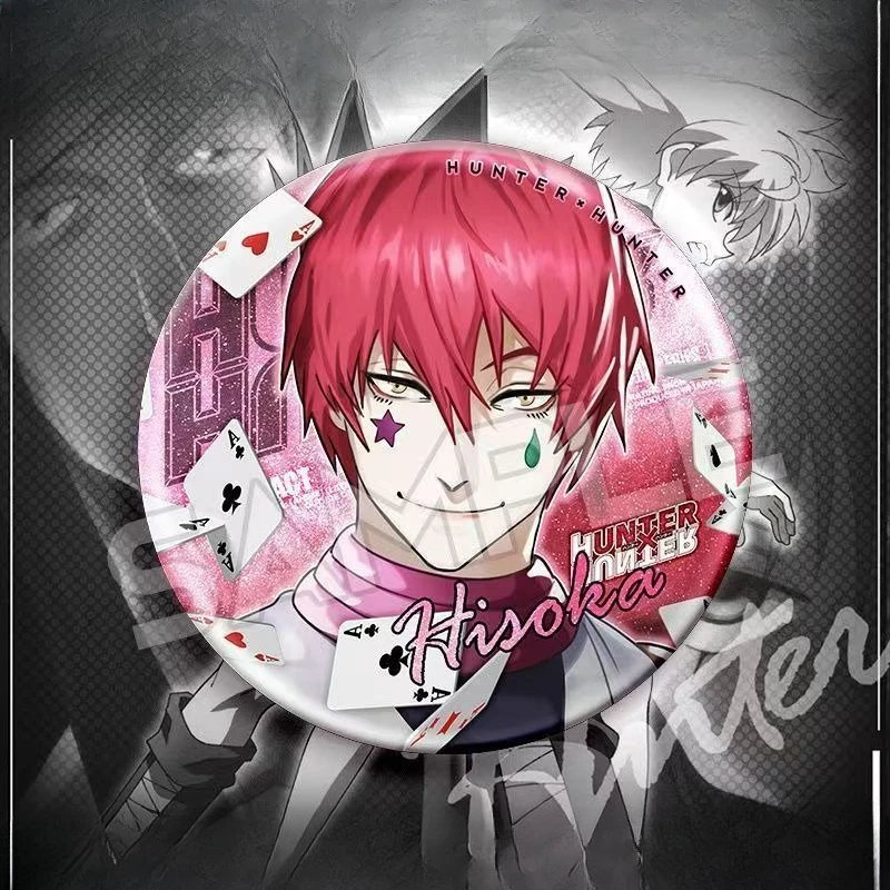 شارات معدنية للأطفال من Hunter X Hunter Killua شخصيات أنيمي شارات رفيعة حول الطلاب مجموعة أنيمي من هدايا عيد الميلاد