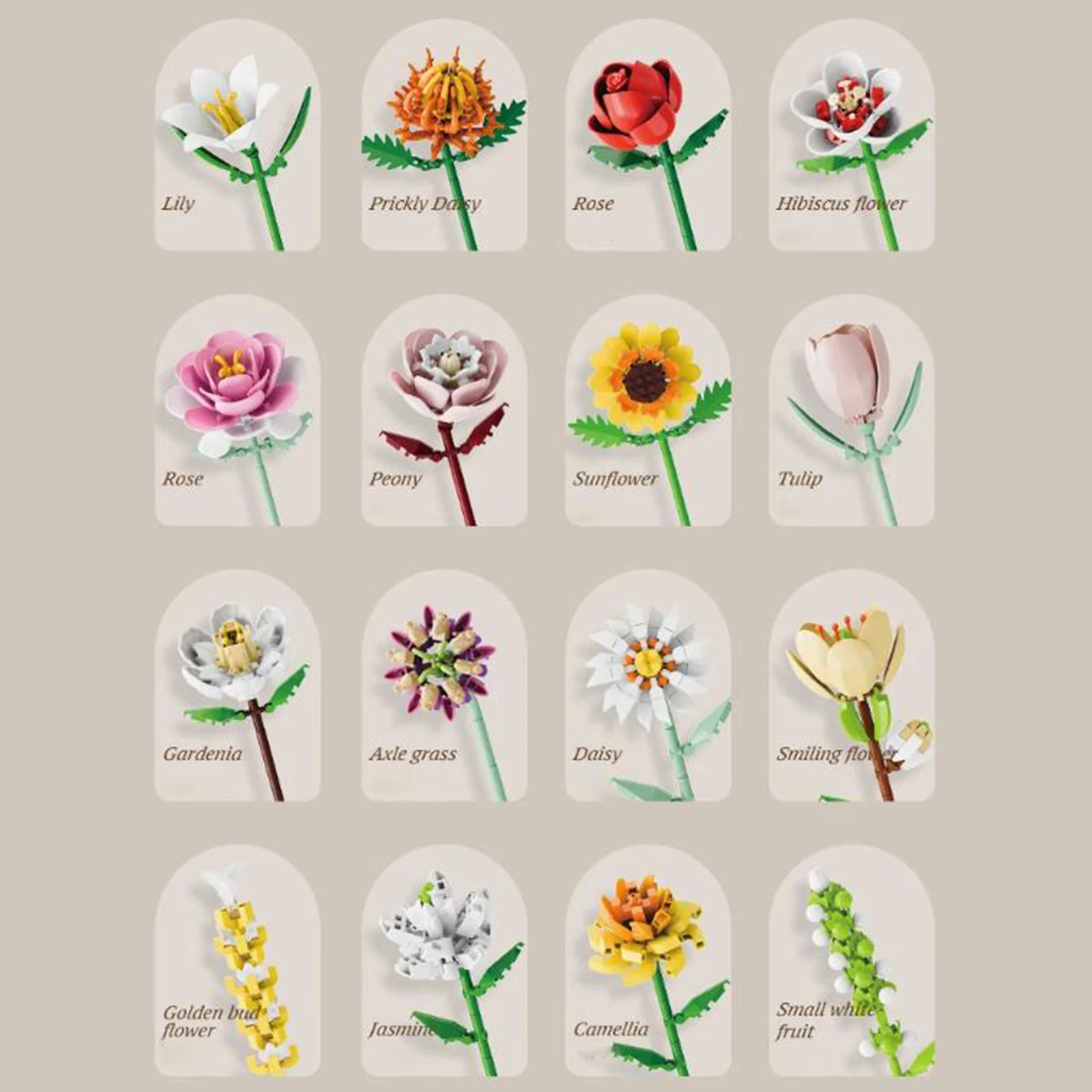 Bouquet di fiori Blocchi di costruzione Calendario dell'Avvento di Natale Calendario per il conto alla rovescia di Natale Girasole Blocchi di costruzione fai da te Regali fai da te per le vacanze