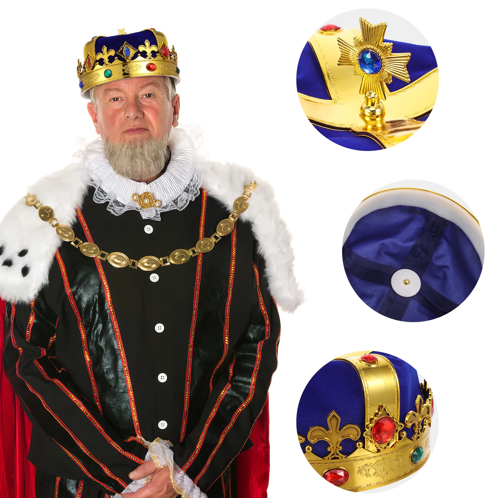 

Crown Hat King Accessories Kids Imperial Hats Crowns Birthday Caps for Party Man Childs Black