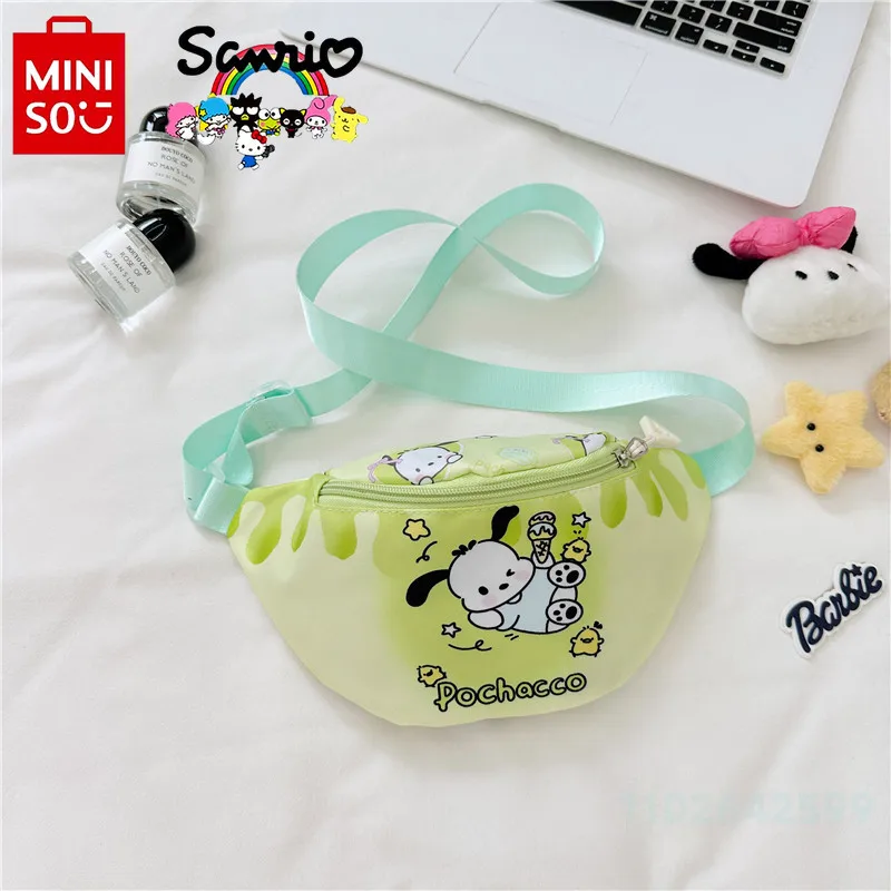 Новая детская сумка через плечо MINISO, модная и высококачественная женская сумка для телефона, мультяшная милая и универсальная поясная сумка для девушек