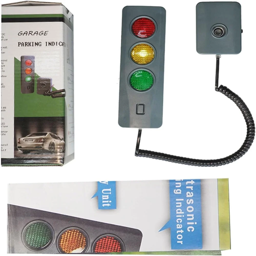 Auto Parking System Anti Collision Distance Stop Aid with Three Colors Light Parking Warning Alarm Adjustable Battery Operated