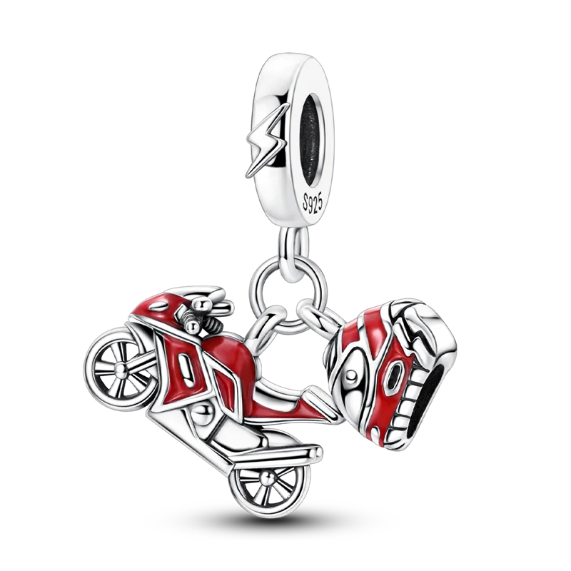 Women's 925 Sterling Silver Motorcycle Charms Bead