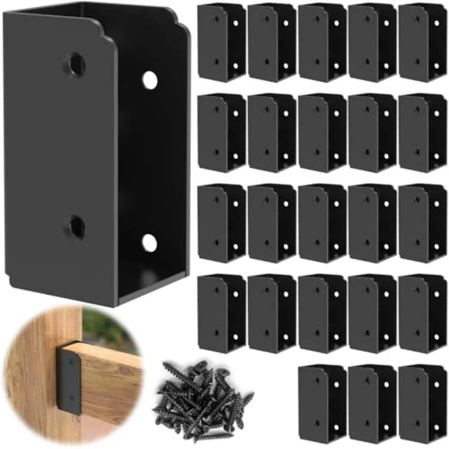 

2PCS 2"x"Stainless Steel Deck Railing Brackets Connectors, 2x Brackets for Stair Fence Railings Handrail
