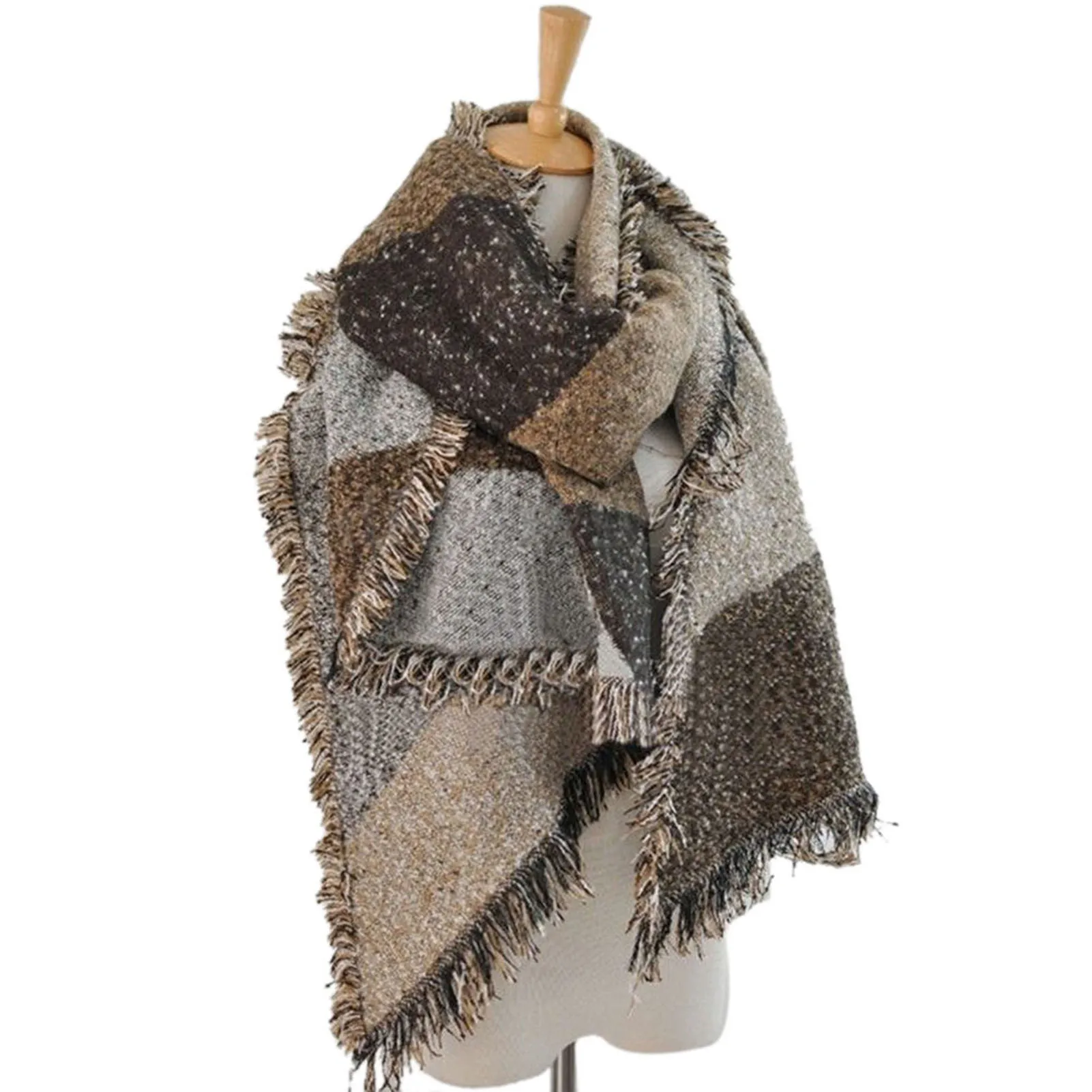 للجنسين طويلة متماسكة بطانية التفاف شال ، لينة ، مكتنزة ، كبيرة ، في الهواء الطلق ، رحلة ، التي يرجع تاريخها ، التسوق #6