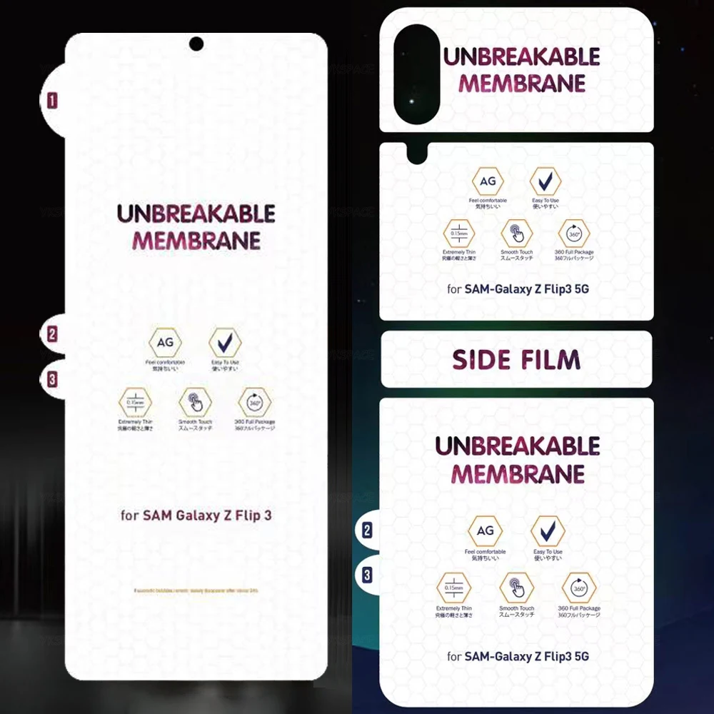 Vorder- und Rückseite Mattierte Hydrogel-Folie für Samsung Galaxy Z Flip 8 7 FE 6 5 4 3 HD Klare Weiche Displayschutzfolie Anti-Fingerabdruck – Detail 8