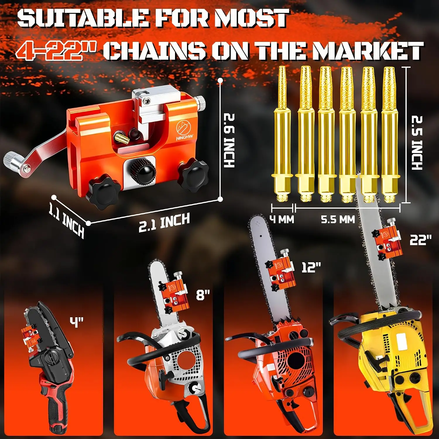 Chainsaw Sharpener Jig Fast Chainsaw Sharpener Kit Woodworking sharpening stone Portable Hand Crank Chain Saw Sharpener Tool