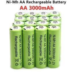 1.2V AA 3000mAh NiMH 1.2V Rechargeable Batteries Green Battery Garden Solar Lamp LED Flashlight Lantern Lamp Torch