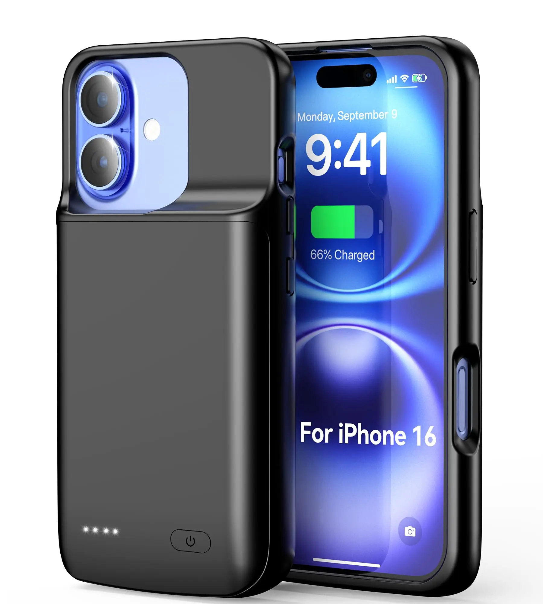 

NEWDERY 5000mAh Battery Case for iPhone 16 Battery Pack Power Bank Portable Rechargeable Charger Charging Phone Case
