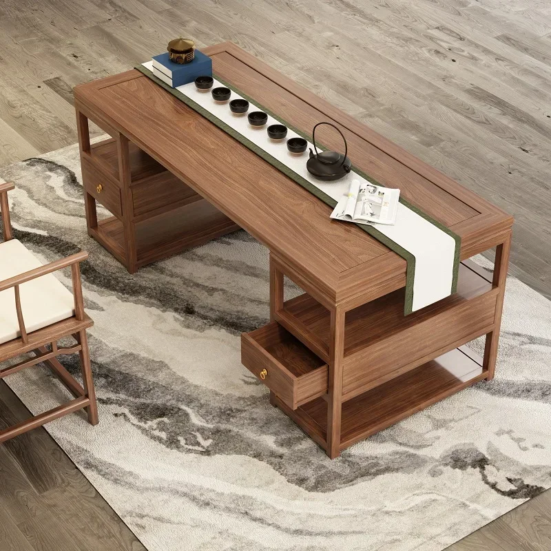 YH Solid wood household painting and calligraphy table writing desk new Chinese ash wood calligraphy table