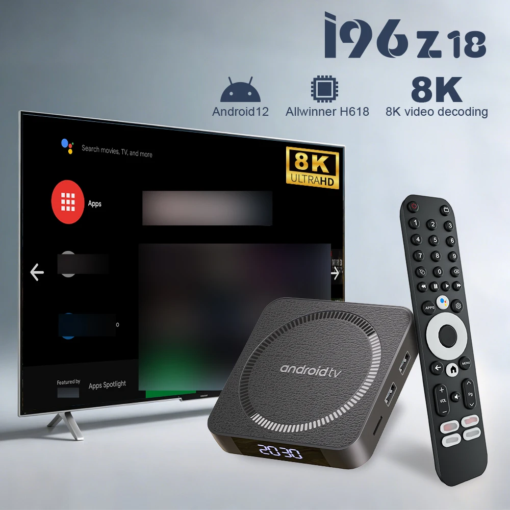 Voice Remote Control TV Box Android 12 4+32G 8K Video Decode Quad-Core Media Player Supports Netflix YouTube Home Entertainment