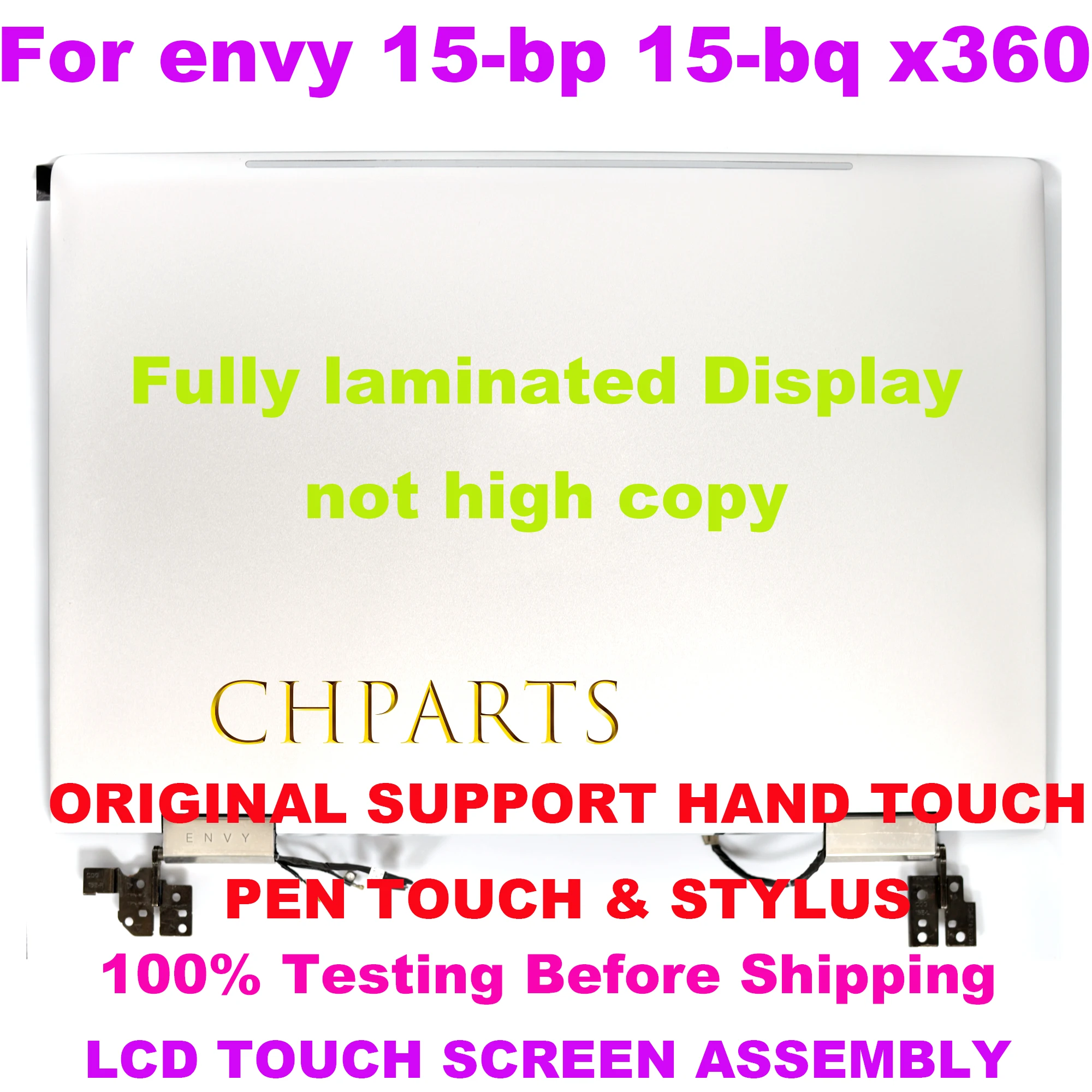 Imagem -02 - para hp Envy X360 15-bp Série 15-bp 15-bq Lcd Touch Screen Montagem Completa Sliver L53868001 15bq 15bp