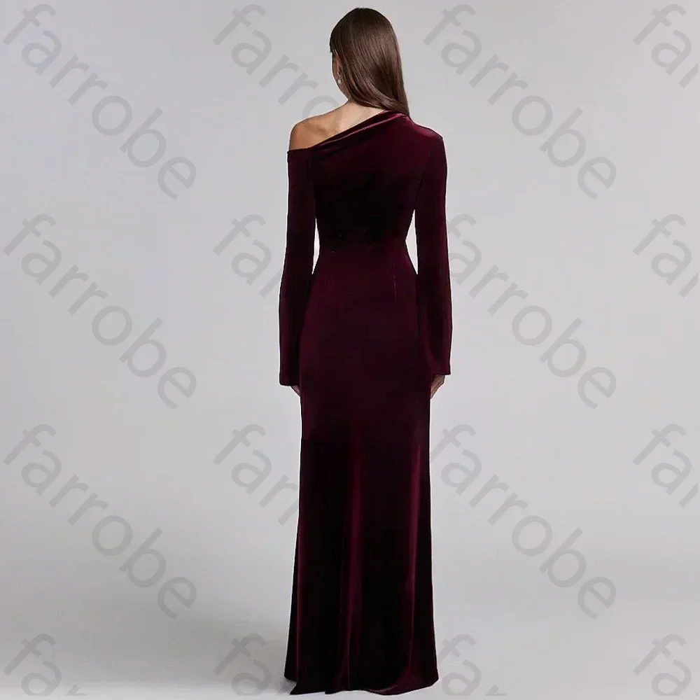 Fluwelen blote schouder a-lijn avondjurken Saoedi-Arabische galajurk formele prachtige hoogwaardige feestjurken voor dames op maat