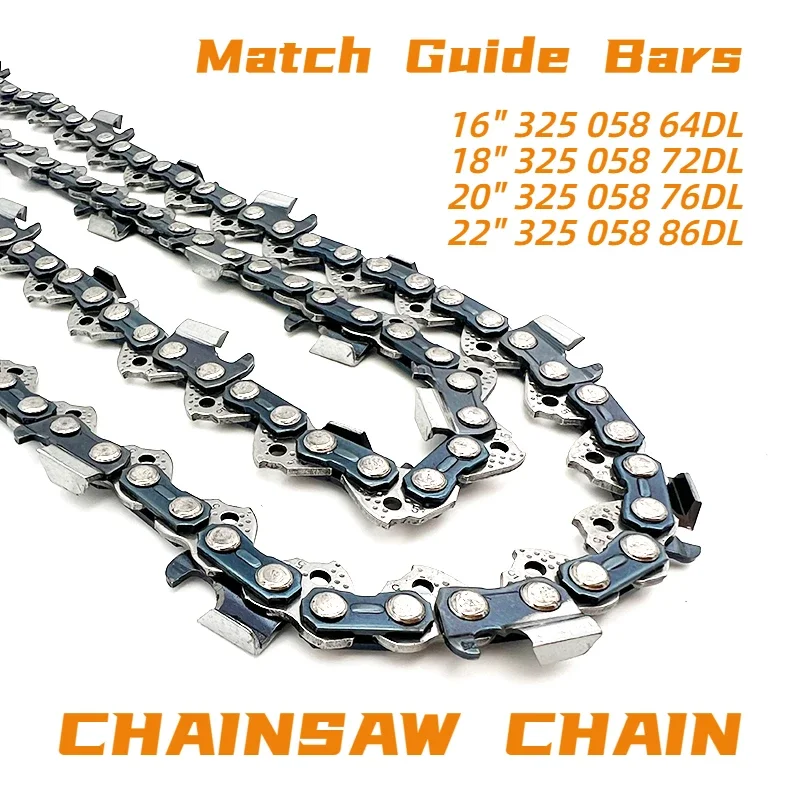 

Economical Full Chisel Chain 0.325" 1.5mm 64 72 76 86 Drive Links Are Available for Gasoline Chainsaw