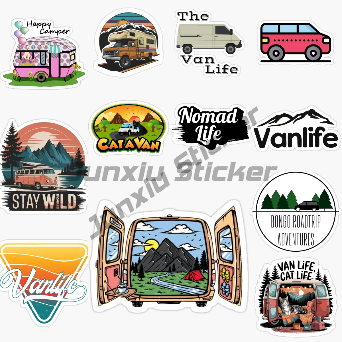 

Van Life Camper Van Car Stickers and Decals Fashion Diy Hip Hop Waterproof VAN RV Graffiti Sticker Vinyl Self-adhesive Stickers