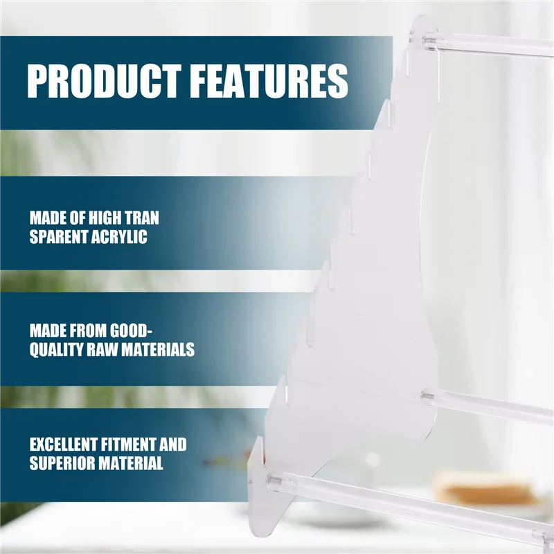 AT53 حامل عرض سكاكين أكريليك شديد التحمل، حامل سكاكين الجيب، رف سكاكين النجاة للصيد، قطعة واحدة (ثمانية طبقات) #3