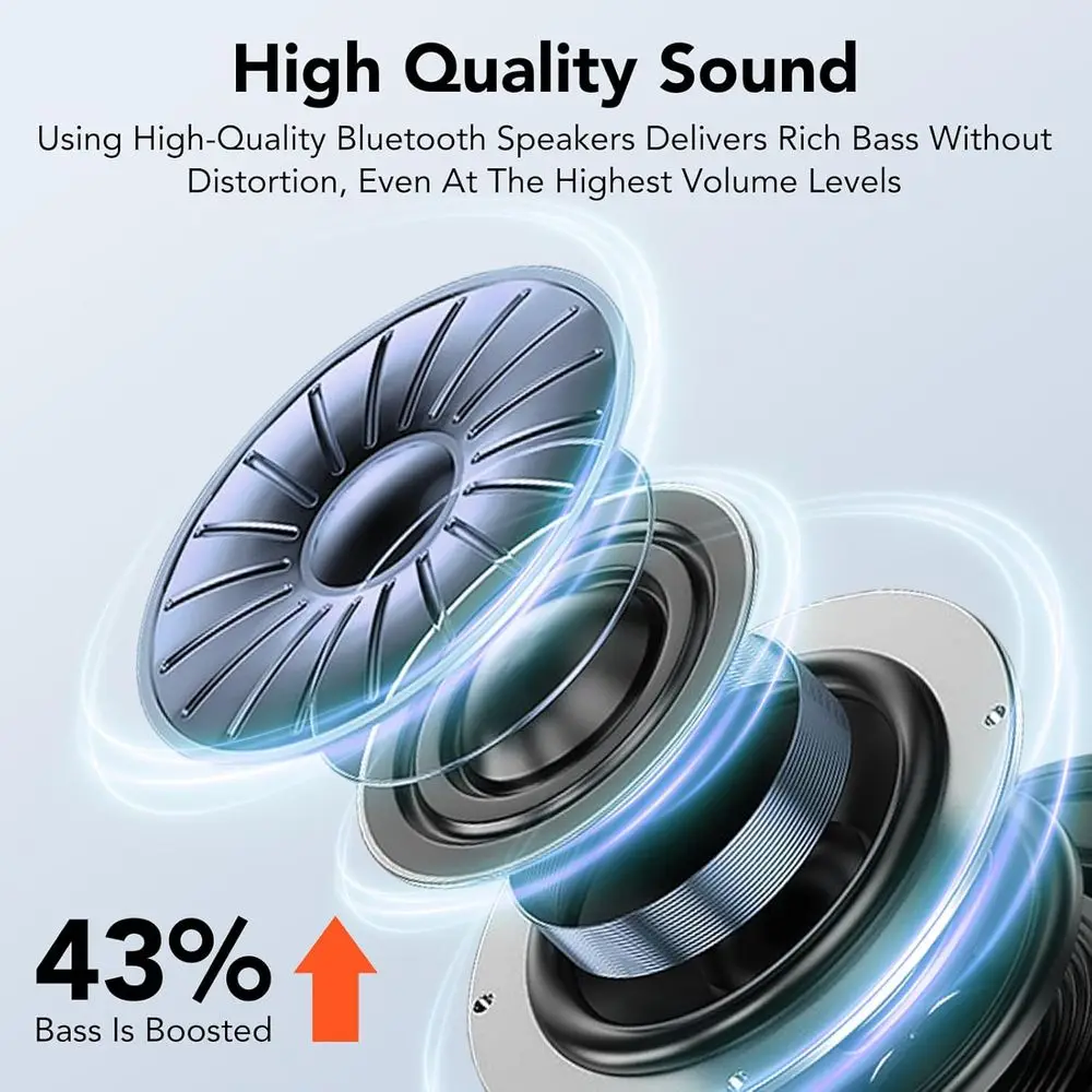 حامل هاتف مكبر صوت بلوتوث لاسلكي مع قاعدة مضادة للانزلاق، ستيريو عالي الدقة، متوافق مع أجهزة مختلفة، هدية تقنية مثالية للجميع #4