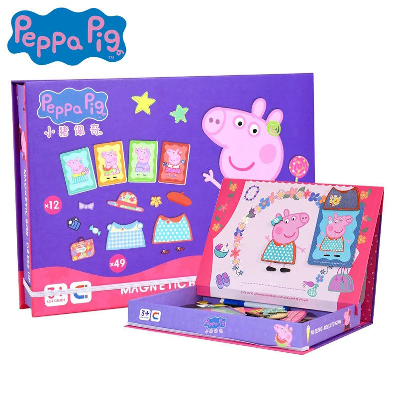 Peppa Pig Children Cute Cartoon Baby Vehicle Dress Up Puzzle Exercise Children's Hands-on Ability Anime Kawaii Christmas Gifts