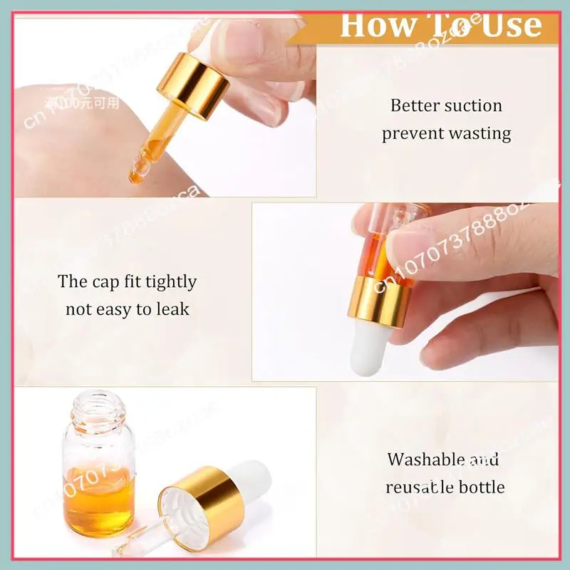 

A26P Mini Essential Oil Dropper Bottles Empty Sample Vials With Cap Tiny Storage Jars 3 Ml