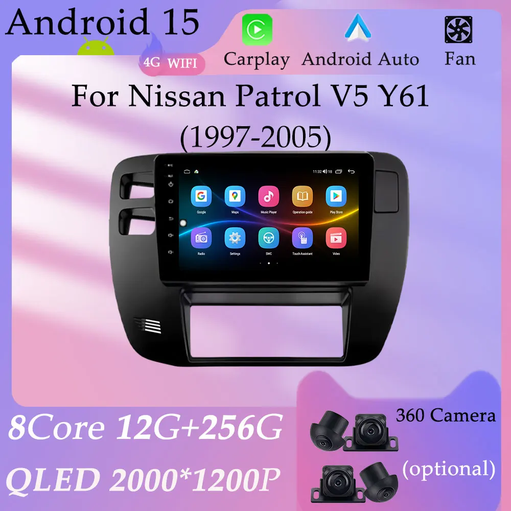 

CarPlay Car Radio Video Audio Multimedia Player for Nissan Patrol V5 Y61 1997 - 2005 Split Screen GPS Navi DSP Stereo HD Screen