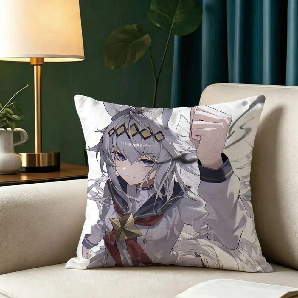 U-Uma Derby Oguri Cap Cute Pillow Case Square Double-Sided Sofa Cushion Cover Bedroom Bedside Pillow