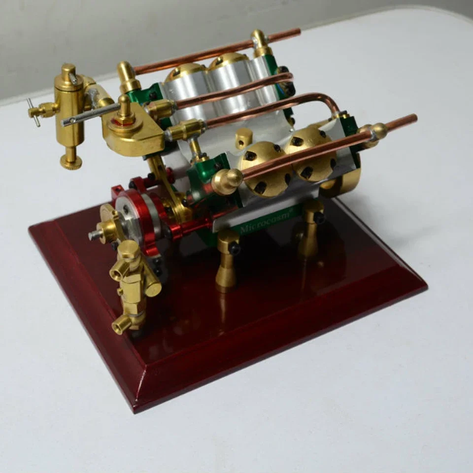 

Live Steam Engine V-type 4-Cylinder Steam Engine with Boiler Water Supply Pump