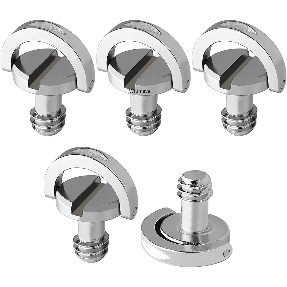 Wrumava 5pcs tragbare Metall 1/4 Kamera Schraube für Schnell wechsel platte 1/4 Zoll klappbare C-Ring Adapter Stativ Ein beins tativ Kamera platte