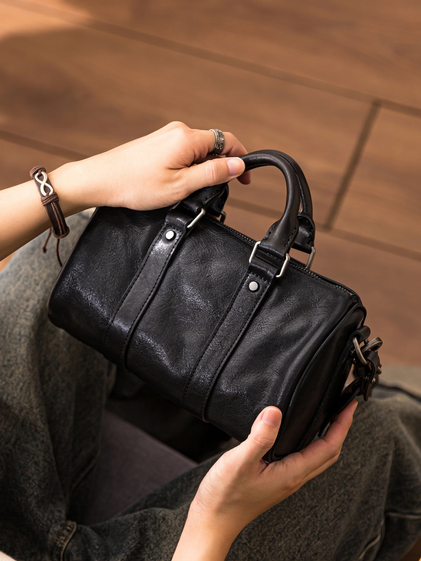 

Оригинальная кожаная сумка Boston Pillow Bag, мужская сумка через плечо, повседневная, с застежкой-молнией, из мягкой кожи, сумка-клатч.